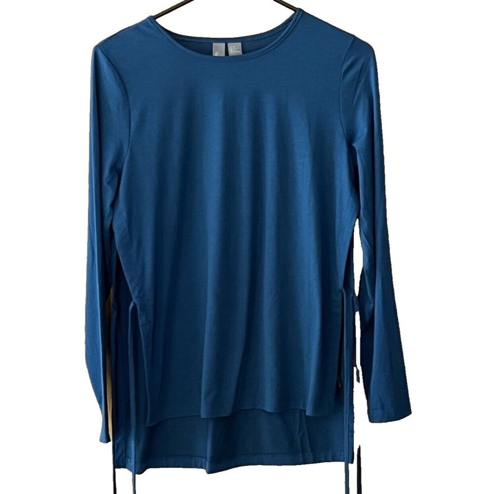 Sweaty Betty Women's XS Long Sleeve Open Tie Side Dark Teal Active Top
